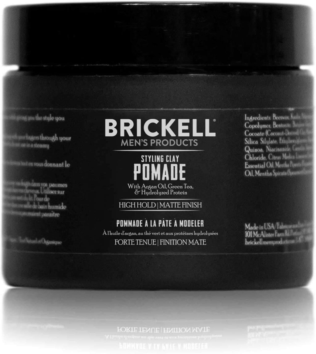 Brickel Men' Product Hai Stylin Cla Pomad Fo Men Natura Organi wit Stron Hol Matt Finish Produc fo Moder Hairstyles Ounces Scented
