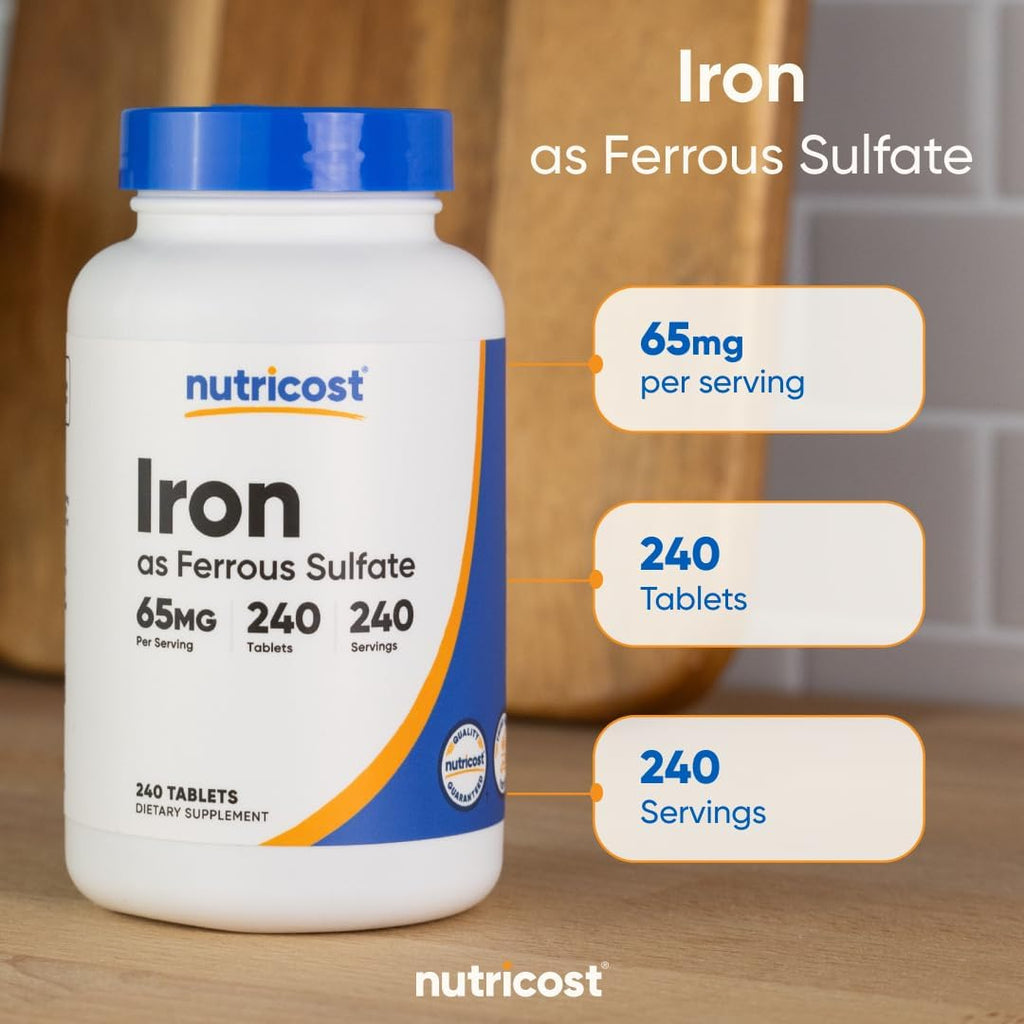 Nutricos Iro (A Ferrou Sulfate 65mg 24 Tablet Non-GMO Glute Free