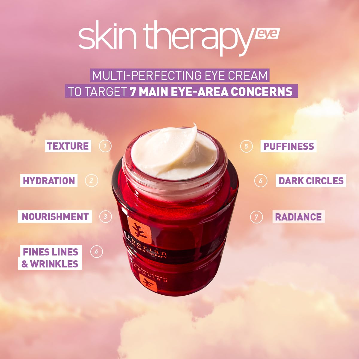 Erboria Ski Therap Ey Cream Multi-Perfectin Anti-Aging Illuminates De-Puffs Firms Hydrate Wit Caffiene Lightweight Korea Skincare 15mL