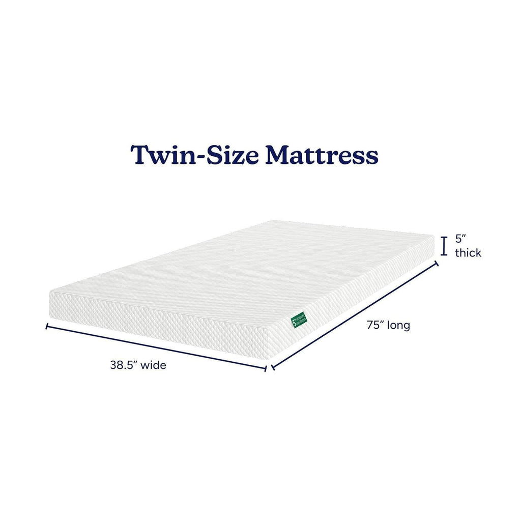Sleepery Kids for Max & Lily, Two Pack 5 Inch Twin Memory Foam Mattresses with Breathable, Washable Cotton Cover