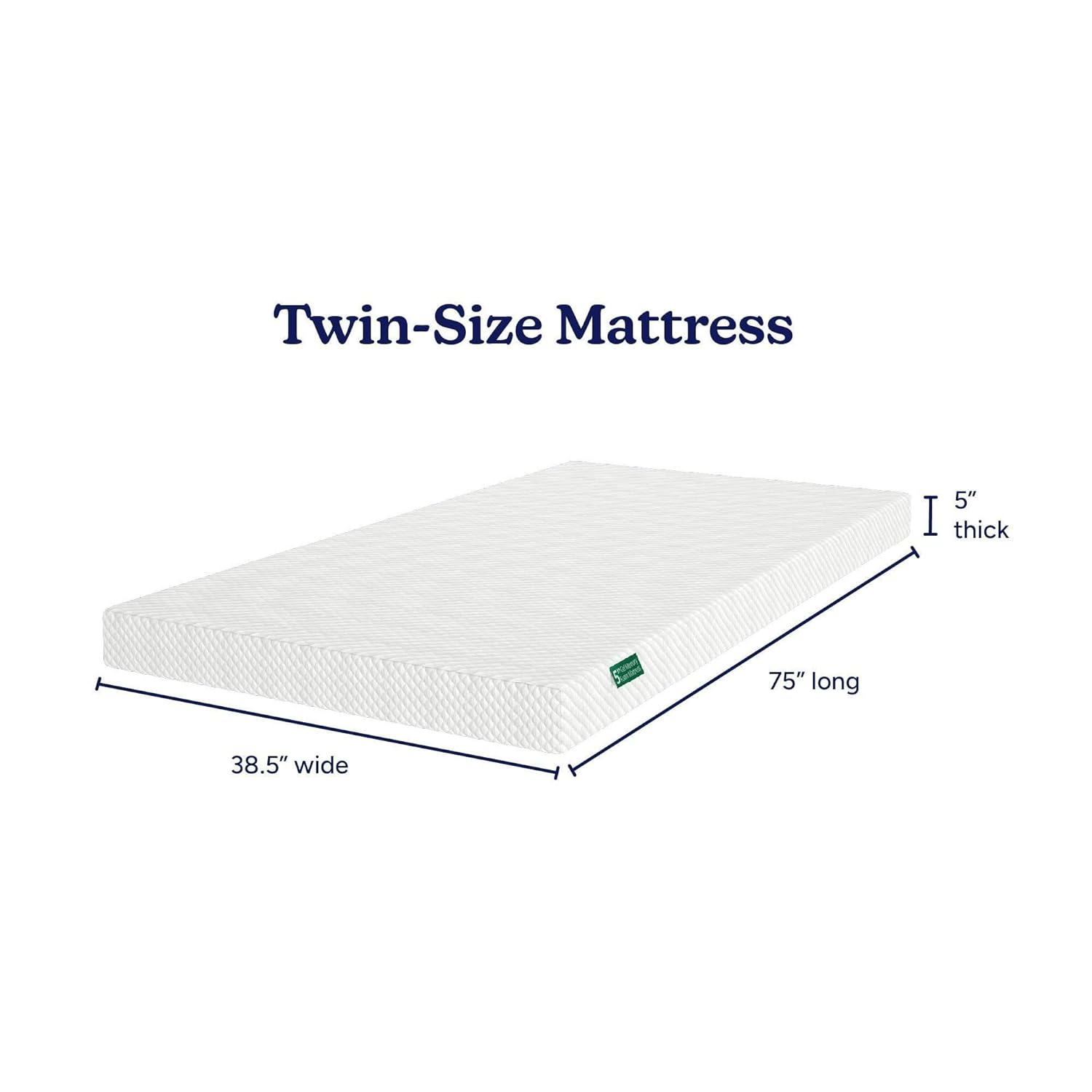 Sleepery Kids for Max & Lily, Two Pack 5 Inch Twin Memory Foam Mattresses with Breathable, Washable Cotton Cover