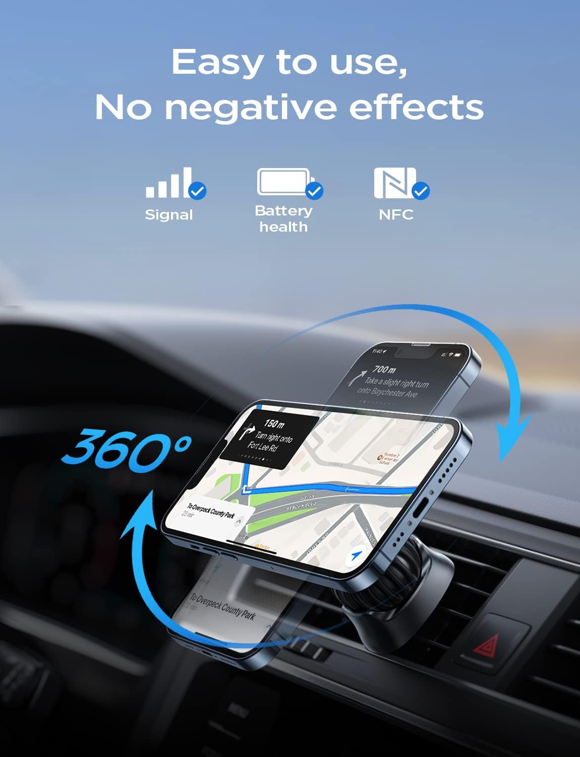 LISEN Fits MagSafe Car Mount Car Phone Holder,Strong Magnetic Phone Holder for Car Magsafe, Dashboard Vent iPhone 16 Car Mount Holder Car Accessories for iPhone 16 15 14 13 12 Pro Max,Purple