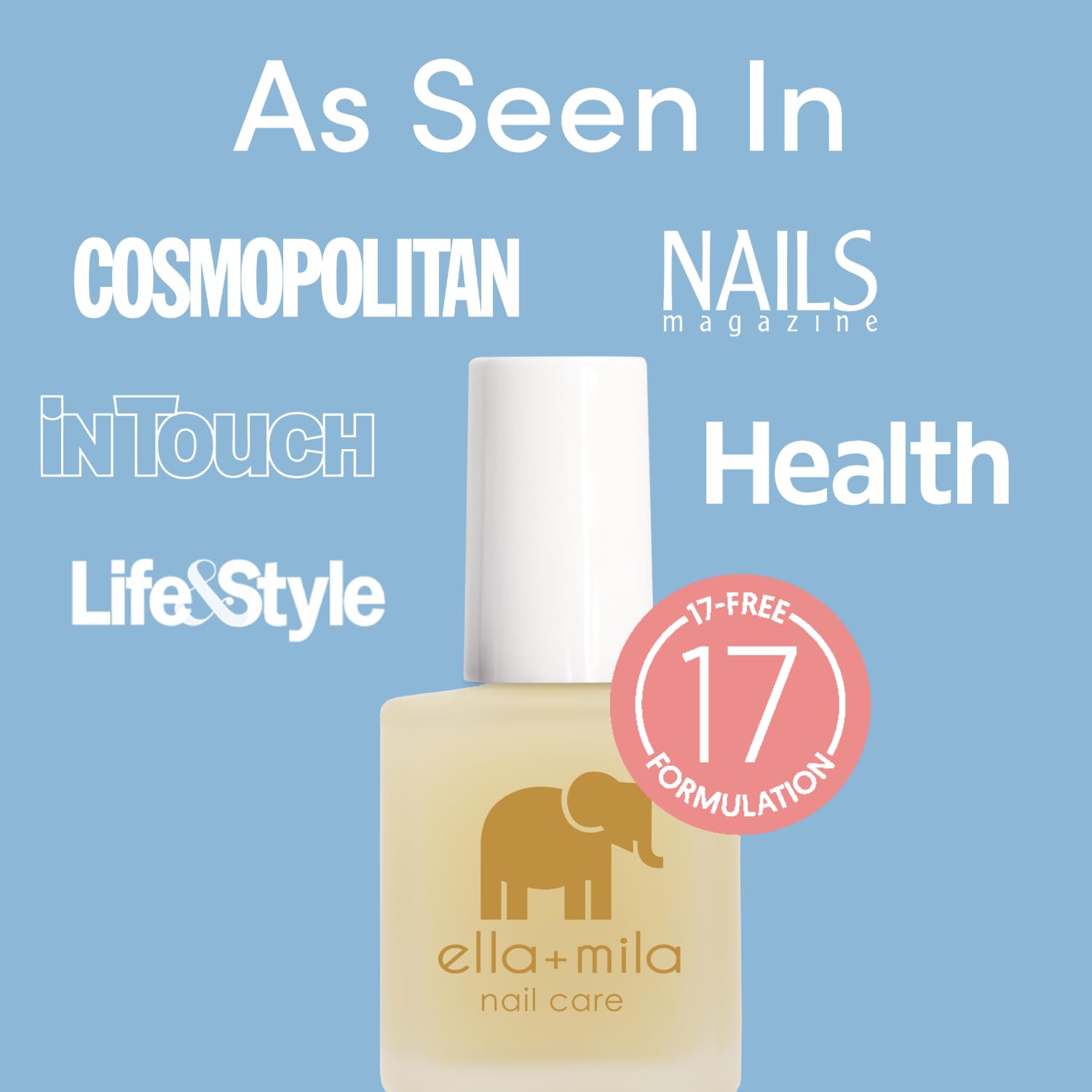 ella+mil Ridg Fille Bas Coa Nai Polis Smoothin Nai Treatmen an Long-lastin Ridg Fille Nourishin Clea Polis fo Natura Fingernail (0.4 f oz)