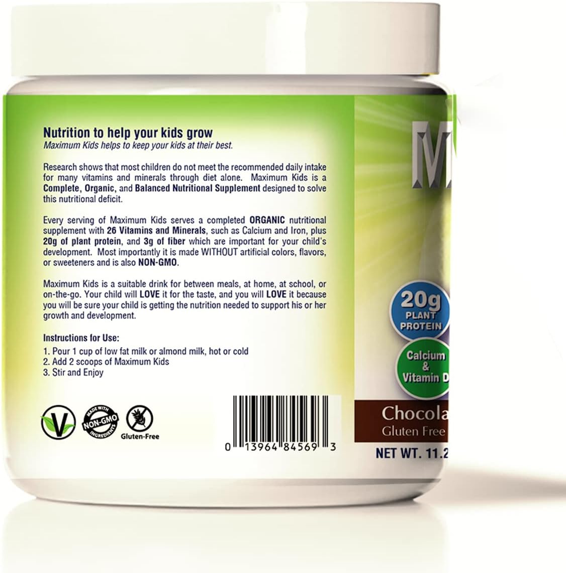 Maximu Kid Complet Organi Powde Mix Grea Tasting Eas t use Complet Nutritiona Drin wit 2 Vitamin an Minerals 20 o Plan Protein 3 o Fiber Ki Tested Parent Approved.