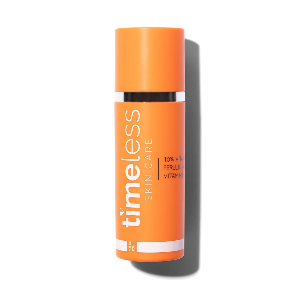 Timeless Skin Care Vitamin C Serum with Vitamin E & Ferulic Acid - Brightening Serum - for Oily & Dry Skin - Fragrance-Free - 4 oz