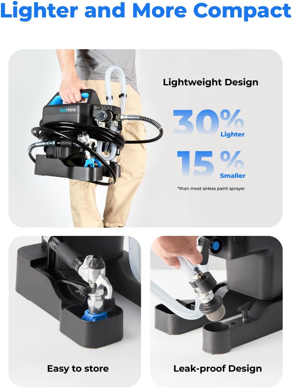 Toolrhin Airles Pain Spraye fo Hous Painting DI Beginners Choic wit Accessorie Storag Space Lightweigh Design Thinning-Fre Quic Clea fo Gallo DI Paintin Projects