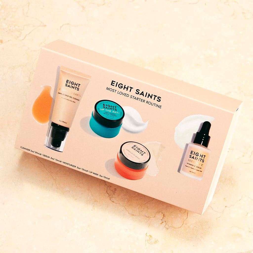 Eigh Saint Skincar Mos Love Skincar Set Fac Wash Vitami Fac Serum Niacinamid Ant Agin Cream Li Mask Gif Set