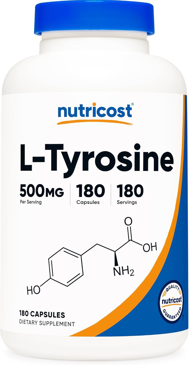 Nutricos L-Tyrosin 500mg 18 Capsule Glute Fre Non-GMO