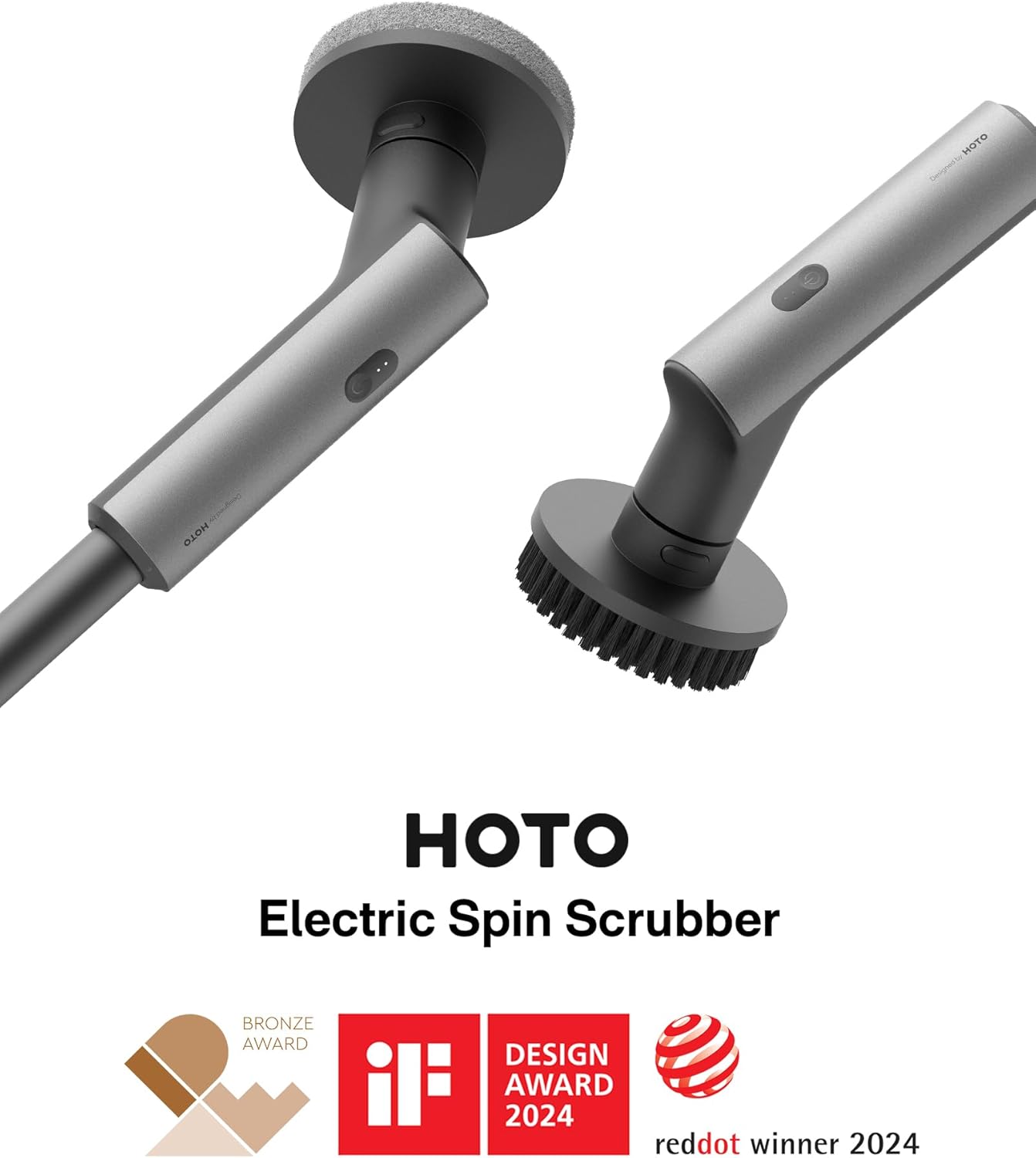 HOT Cordles Electri Spi Scrubber IPX Ful Bod Waterproo Bathroo Cleanin Brush Ma 2 in-lb Showe Scrubbe Brus wit Lon Handle Brus Heads Powe Scrubbe fo Bathroom Floor Tile