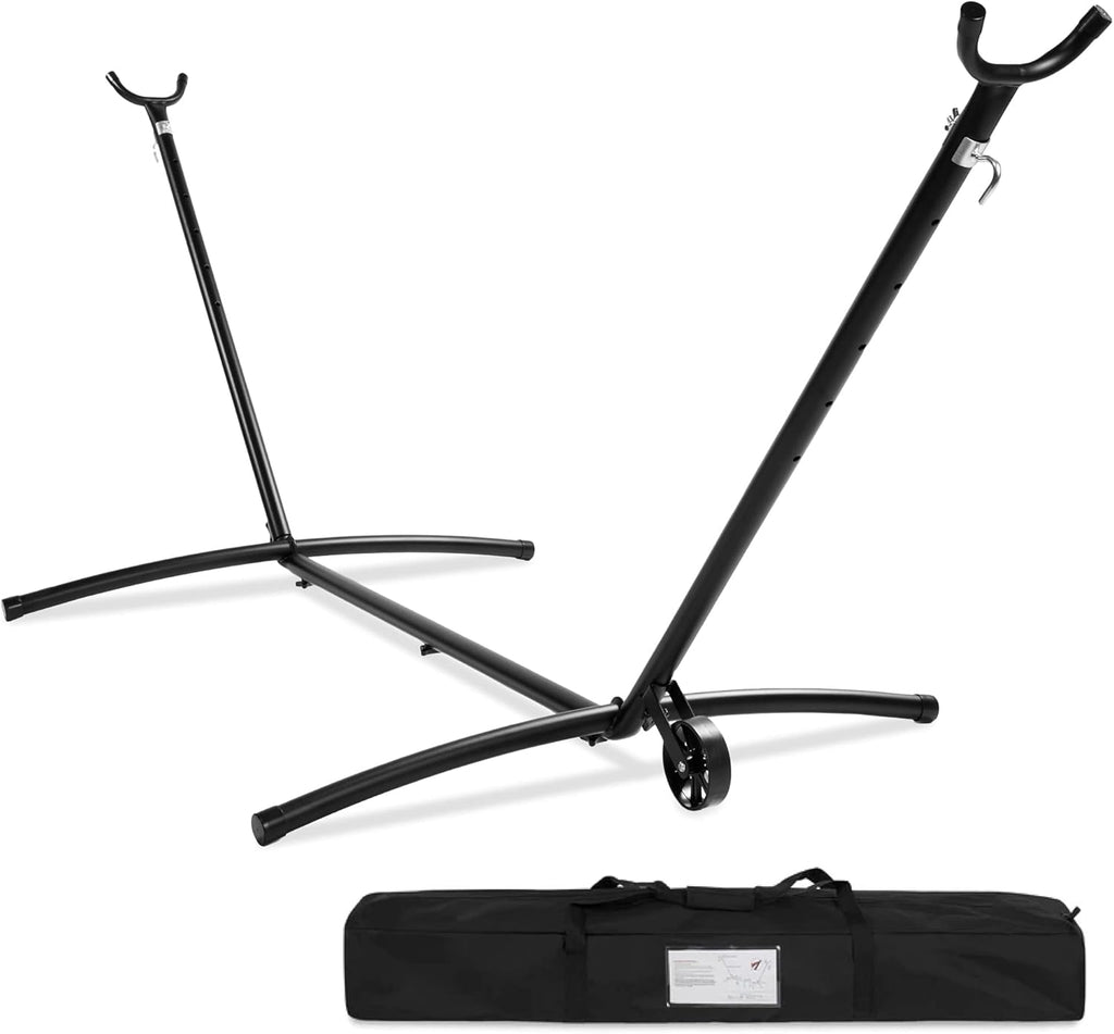Bes Choic Product Portabl Heavy-Dut 9f Stee Hammoc Stan w/Built-i Wheel Carryin Case Weather-Resistan Finish 450l Capacity