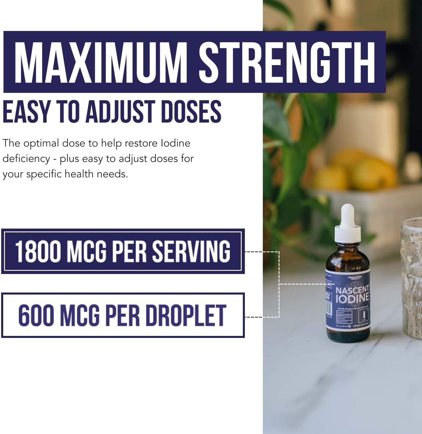 Nascen Iodin Supplemen 40 Servings Glas Bottle Vegan 180 mc 60 mc pe Dro Pure Clea Colo Support Thyroi Health Energy Immunit Metabolis ( oz.)