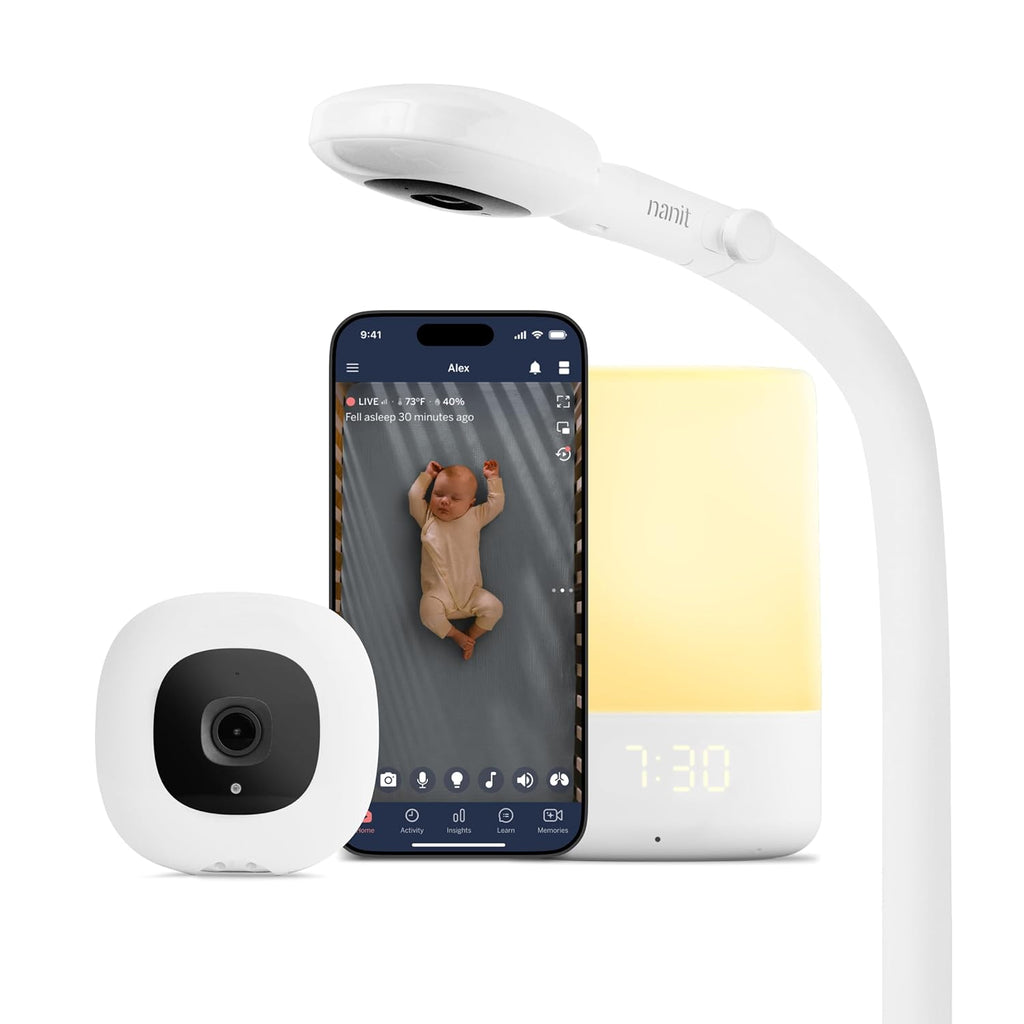 Nanit Essentials Smart Baby Monitor with Floor Stand ¨C 1080p HD Wi-Fi Camera, Sensor-Free Breathing Monitoring, Sleep Tracking, Two-Way Audio, Night Vision, Motion & Cry Notifications, White