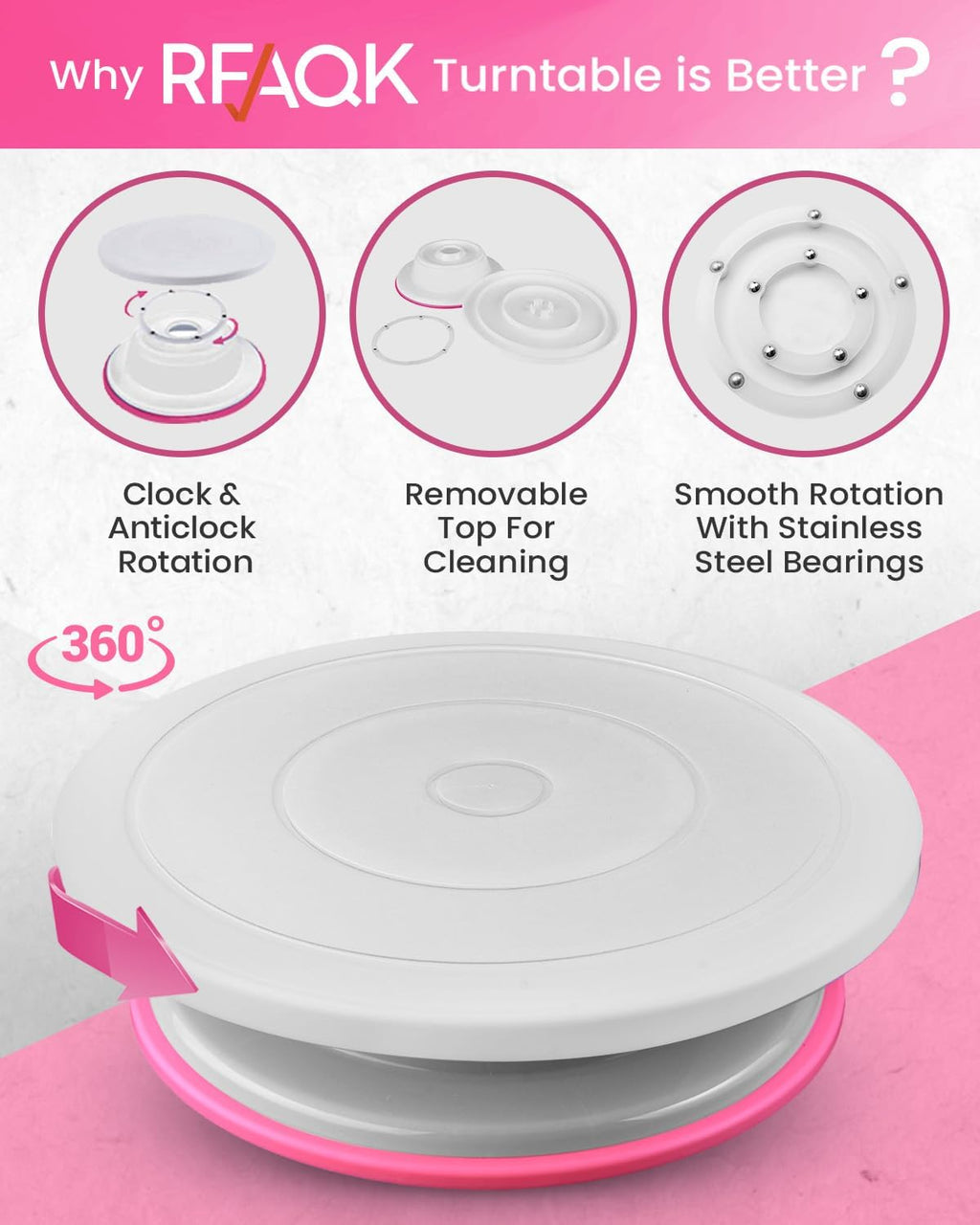 200PC Cak Decoratin Ki wit Cak Turntabl Leveler Bakin Supplie Gif Include 110+ Pipin Bags,5 Icin Tips, Frostin Spatulas Adjustabl Scraper Vide Tutorial Bookle more