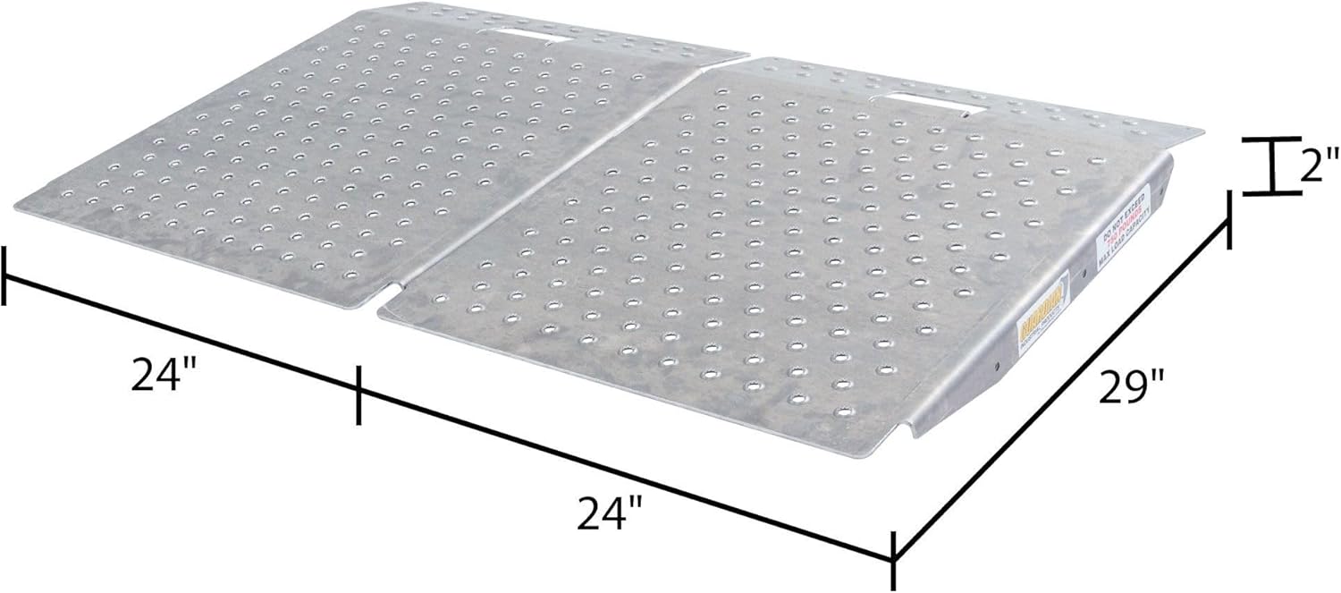 Guardia Aluminu She Storag Ramp Lawnmowe AT Gol Car Landscaping 1,50 lb Capacit wit Punc Plat Tractio 29inc 24inc  Pack
