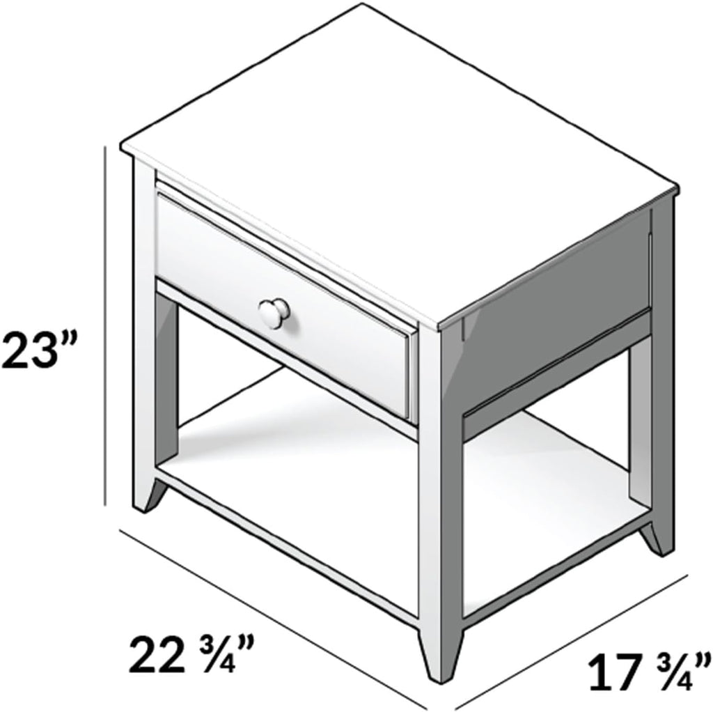 Max & Lily Nightstand with Drawer and Shelf, Blue