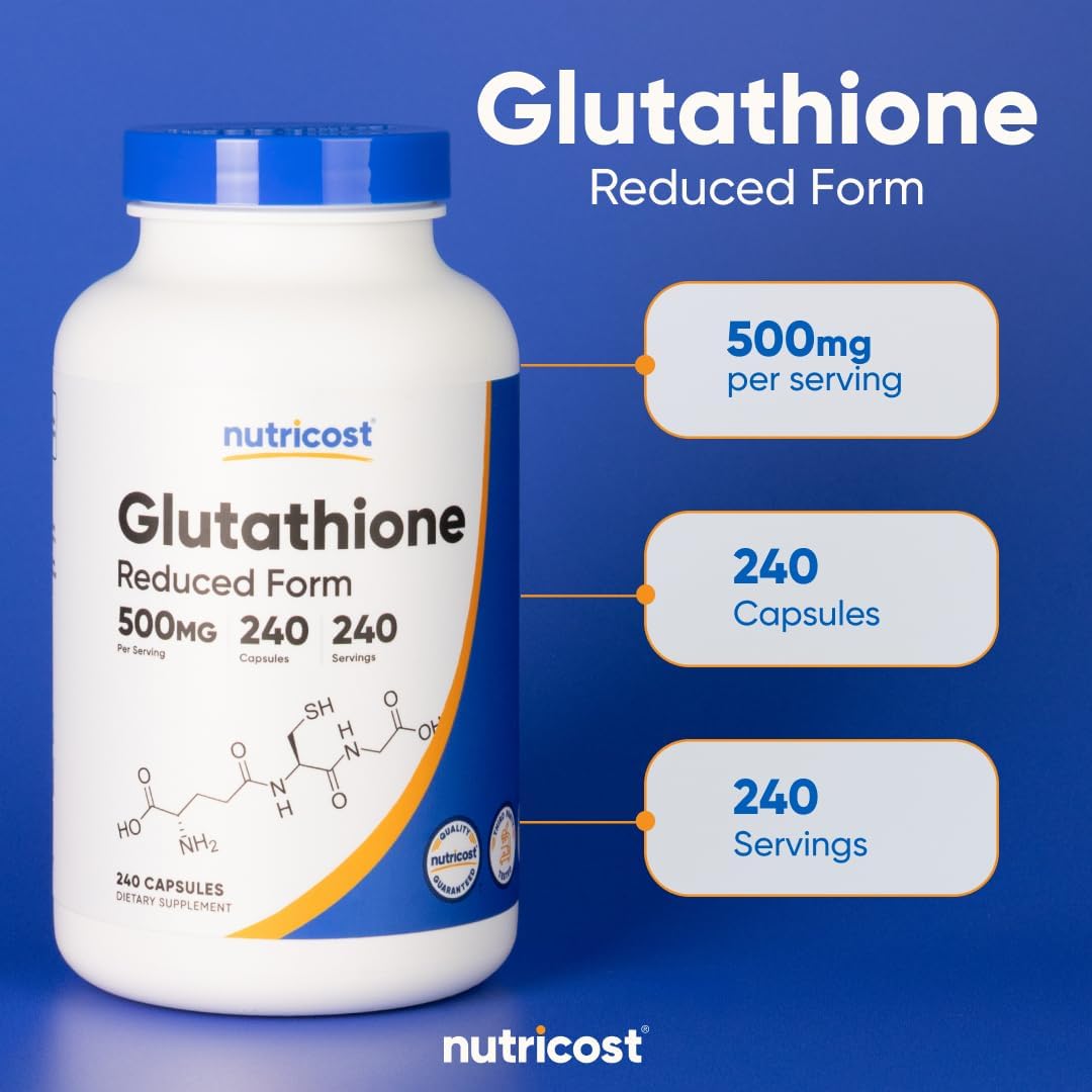 Nutricos Glutathion Capsule 500mg 24 Capsule Glute Free Non-GMO