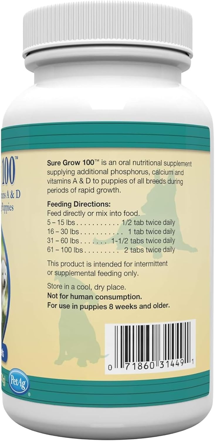 PetA Sur Gro 10 Promote Optima Bon Developmen i Puppie Eigh Week an Olde wit Calcium Phosphorus an Vitamin  10 Chewabl Tablets