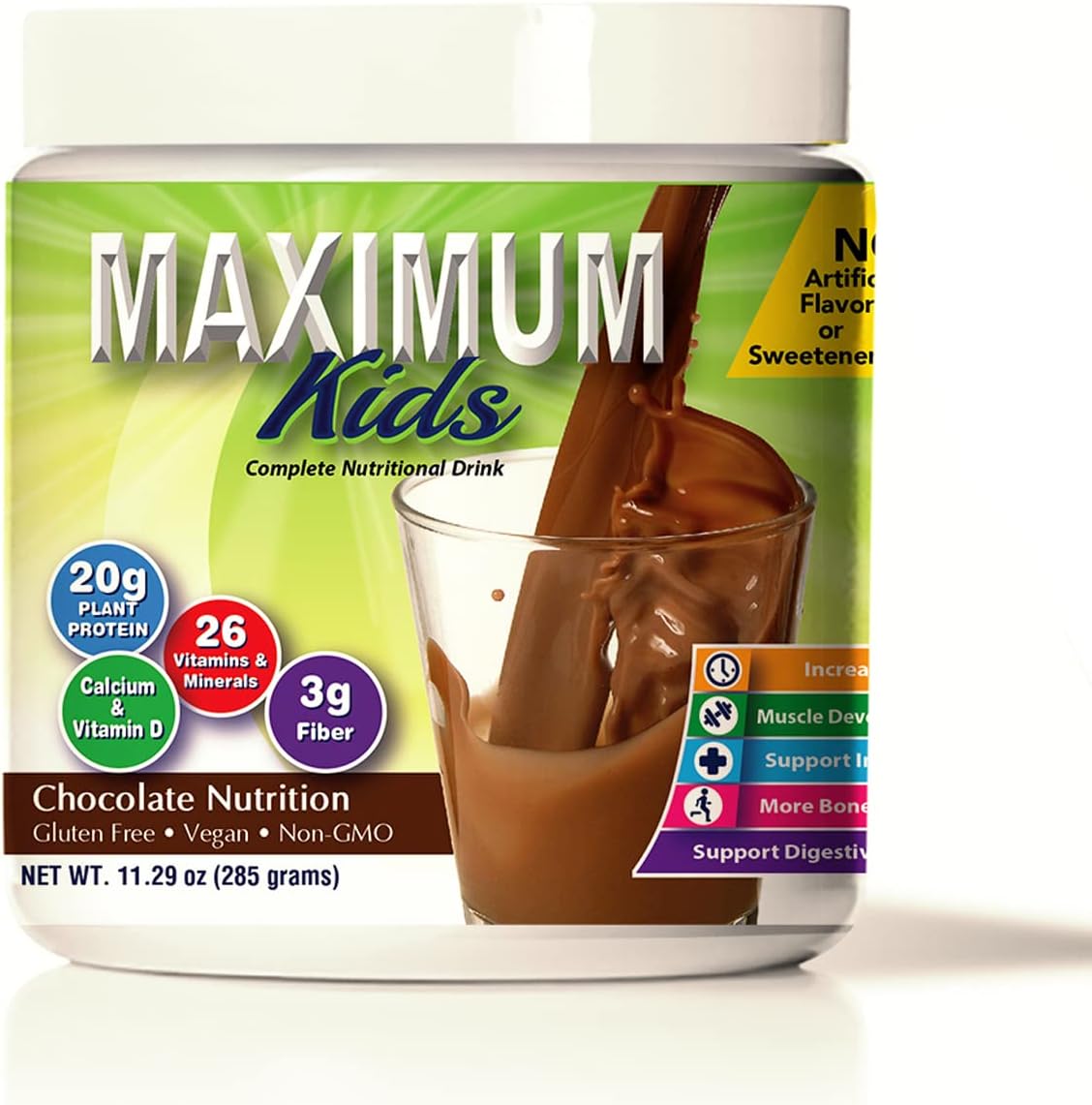 Maximu Kid Complet Organi Powde Mix Grea Tasting Eas t use Complet Nutritiona Drin wit 2 Vitamin an Minerals 20 o Plan Protein 3 o Fiber Ki Tested Parent Approved.