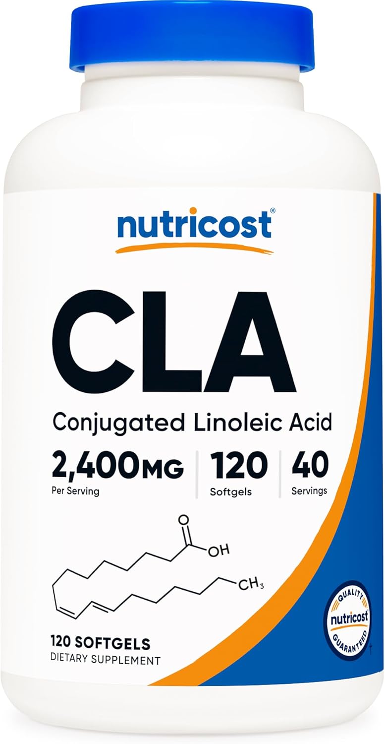 Nutricost CLA (Conjugated Linoleic Acid) 2,400mg, 240 Softgels - Gluten Free, Non-GMO, 800mg Per Softgel (2 Bottles)