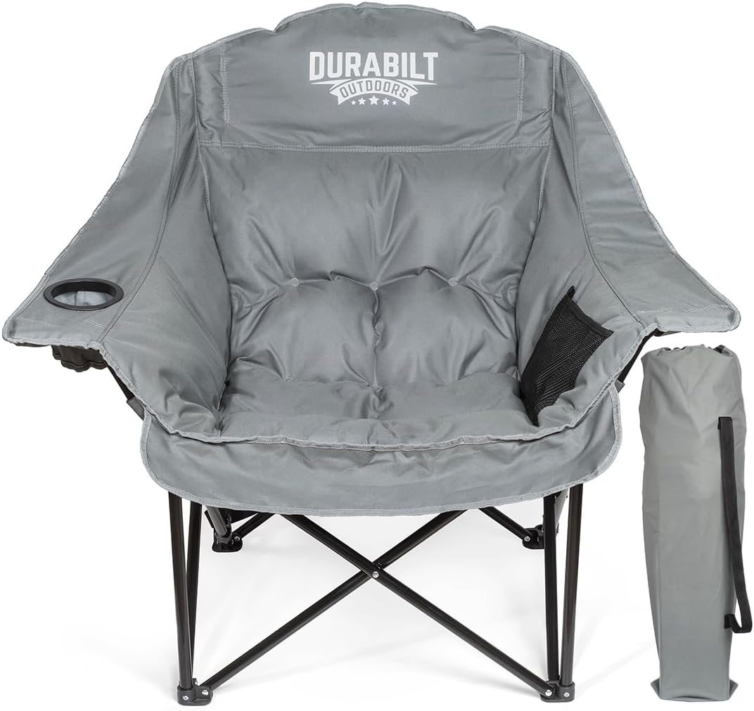 Oversize X Heav Dut Chai Wid Foldin Cam Chai fo Adults Portabl fo Sports Baseball Camping Outdoo Adventures 400lb Support Comfortabl Paddin Hea Rest Cu Holder