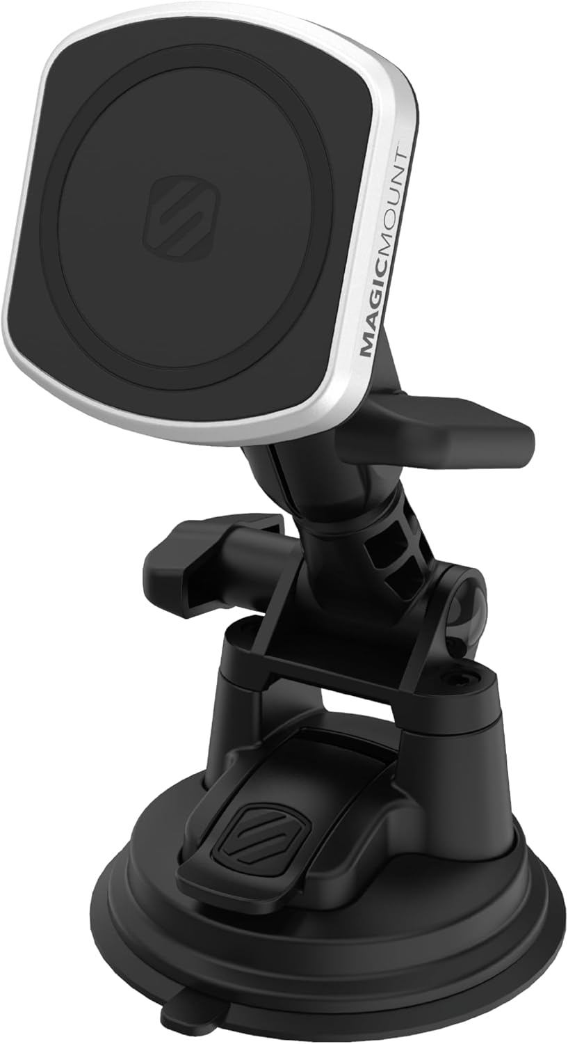 Scosche MP2WDHD MagicMount? Pro2 Heavy Duty, Extra-Strong Suction Cup Cell Phone Mount, Windshield/Dashboard Magnetic Phone Holder with Anti-Shake Stabilizer for iPhone, Android, Tablet, Car, Truck