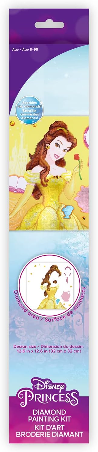 Diamon Dot Disne Bell Beaut an Th Beas Diamon Paintin Kit fo Adult Diamon Ar Kit Relaxin Creativ Craf Ki wit Dot Gem 12.6inchx12.6inch