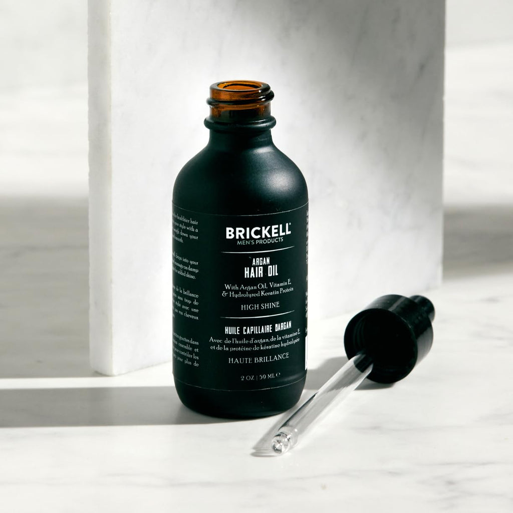 Brickel Men' Arga Oi fo Hair Natura an Organi Hai Oi Fo Men Lightweigh Hai Treatment Ounce Scented