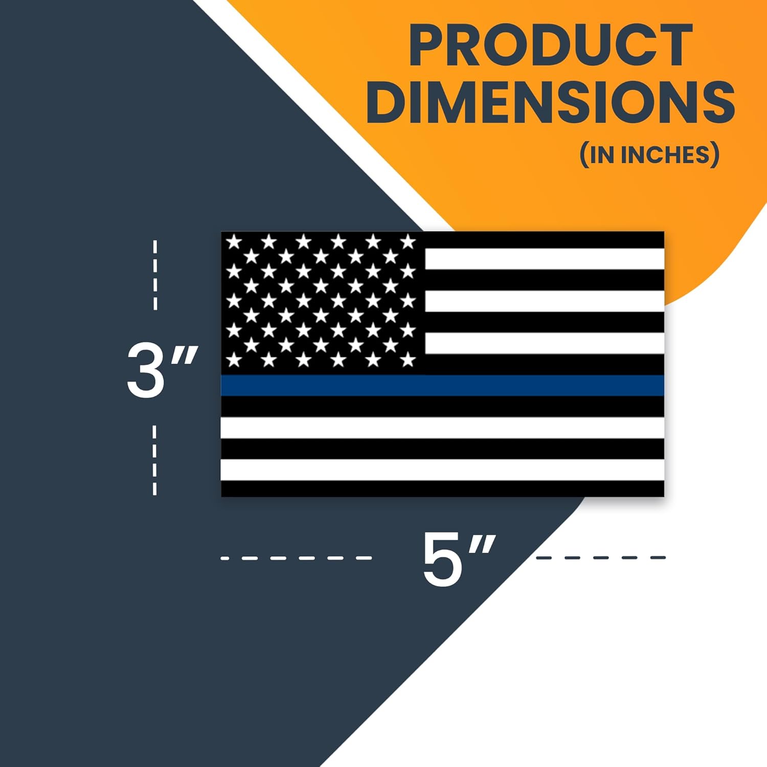 Magnet Me Up Thin Blue Line American Flag Magnet Decal, 3x5 inches, 4 Pack, Heavy Duty Automotive Magnet for Car Truck SUV, in Support of and Law Enforcement Officers