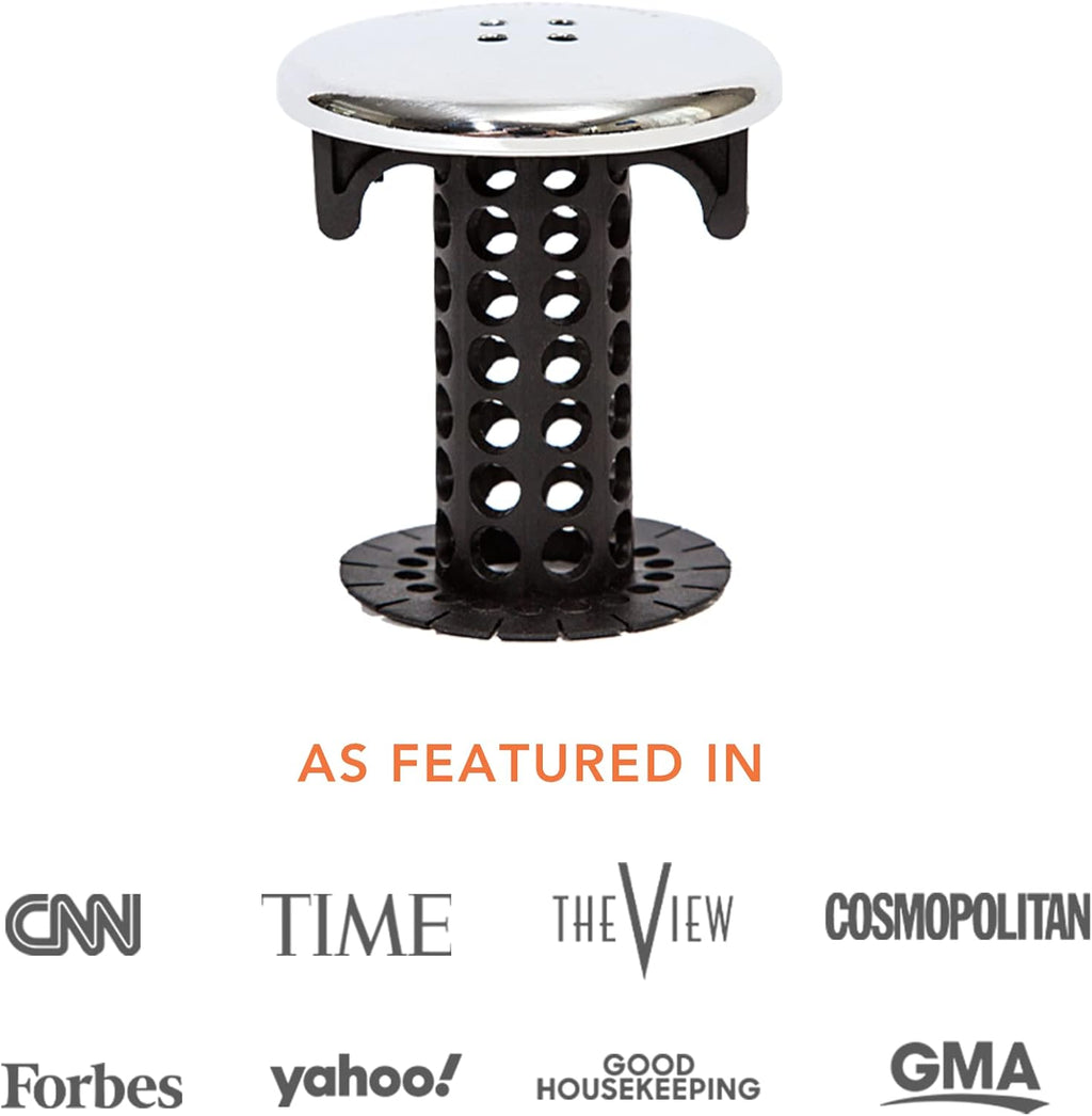 SinkShroo Chrom Editio Revolutionar Bathroo Sin Drai Protecto Hai Catcher Strainer Snare Black