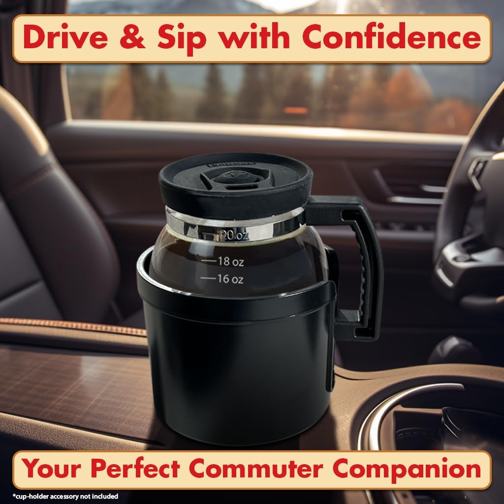 Cupa Joe Coffee Mug ¨C 20oz Borosilicate Glass Diner Pot Mug with Spill-Proof Lid ¨C Funny Novelty Gift for Coffee Lovers, Dads, Office, Travel & More