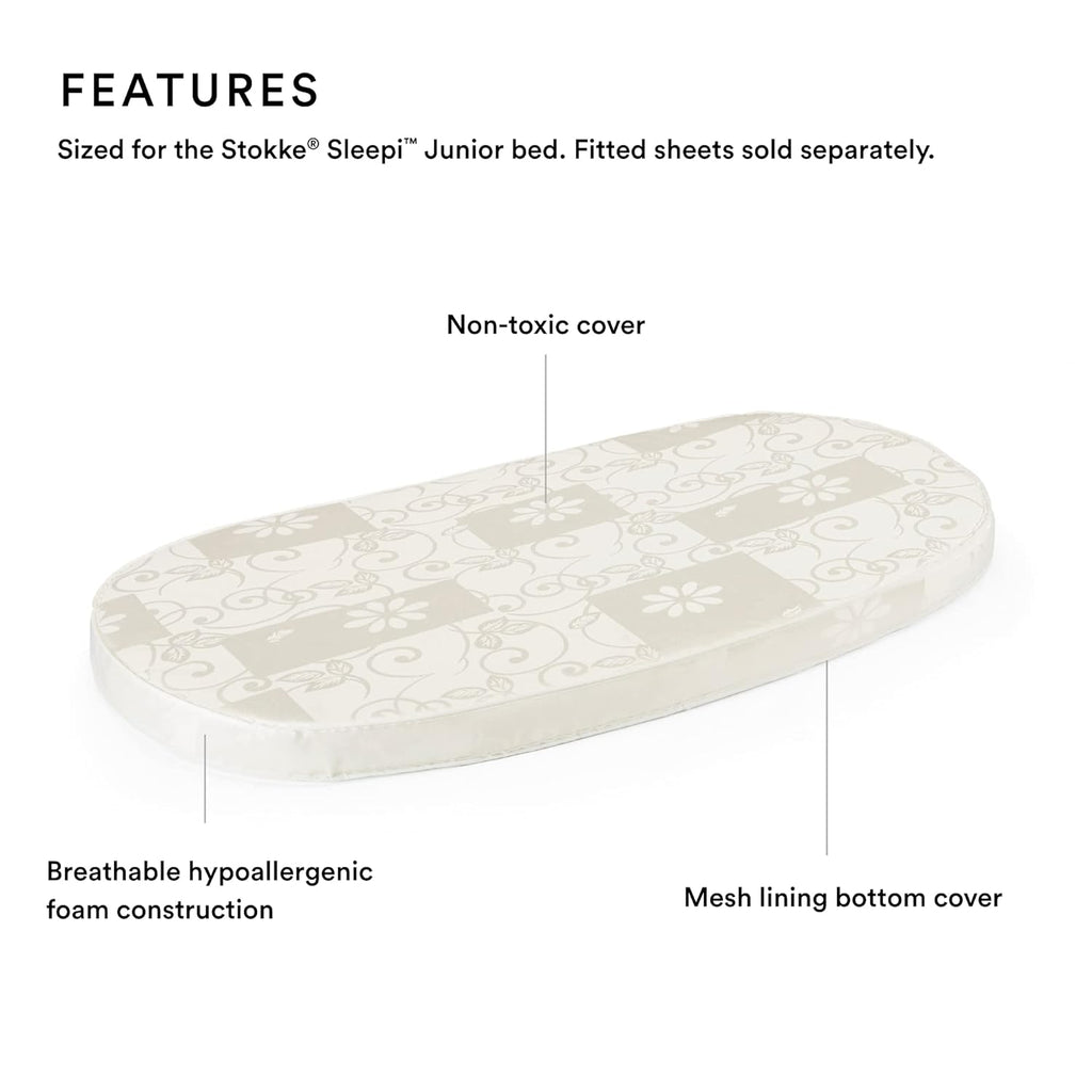 Stokk Sleep Junio Mattress Whit Mad fro Breathable Hypoallergeni Foa Provide Suppor Comfor Include Soft Non-Toxi Cover