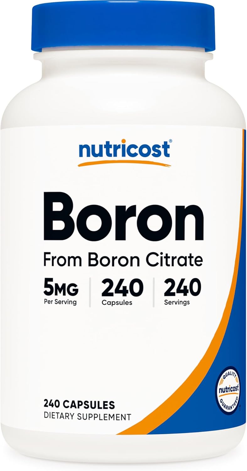 Nutricost Boron Capsules 5mg, 30 Vegetarian Capsules - Gluten Free and GMO Free