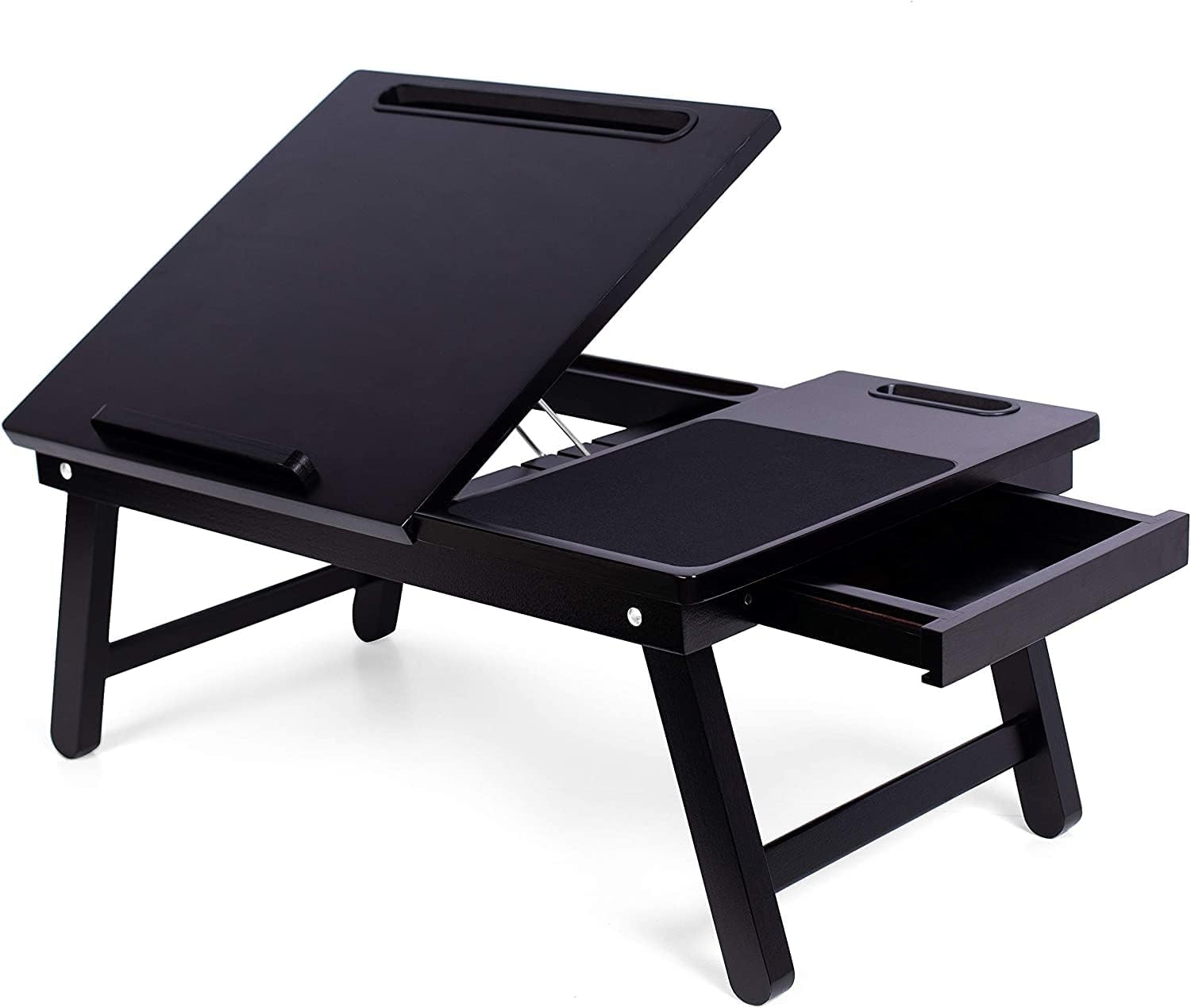 BIRDROC HOM Lapto Be Tra Adjustabl Til Surface Storag Drawer Foldin Legs Mous Pa Fit Lapto U t 15inc Slot U to Tablet 9.6inch Phone 4inc Fo Work Reading Studyin Espresso
