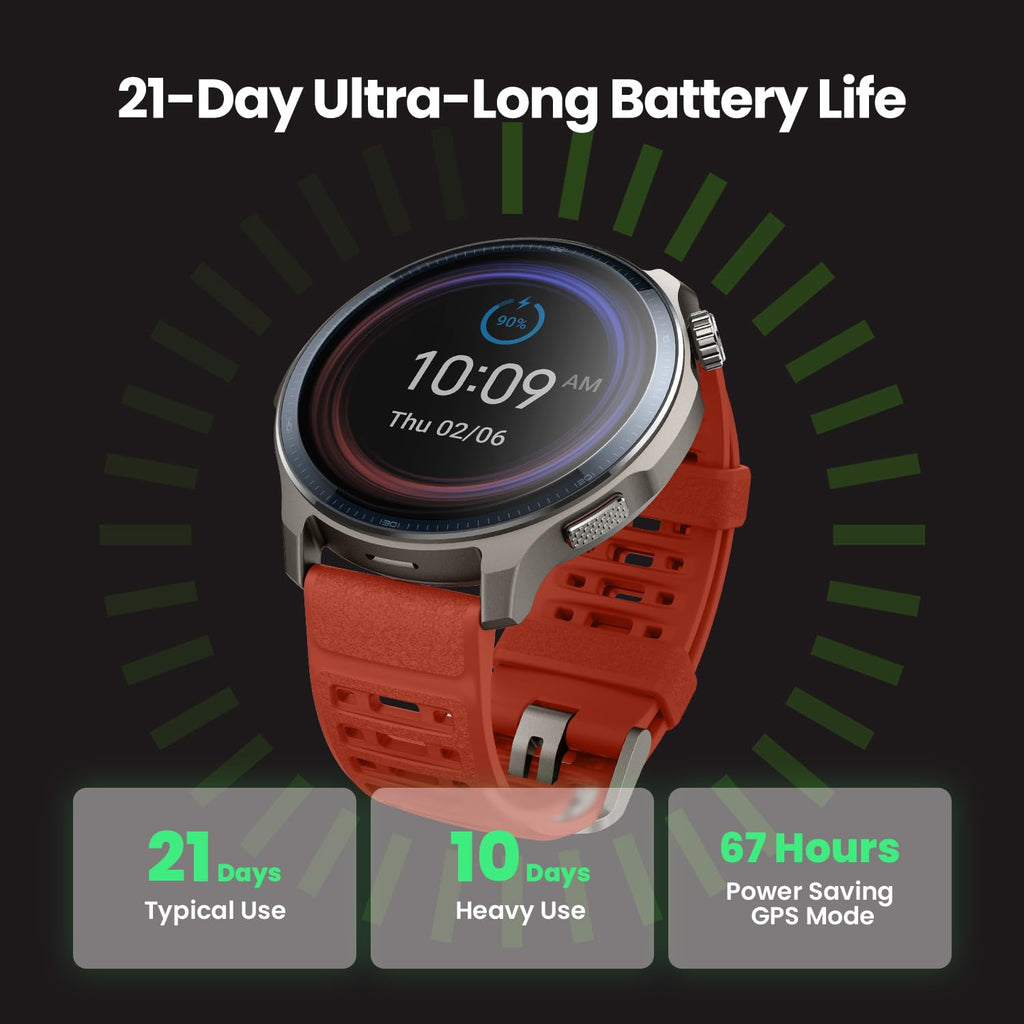 Amazfi Balanc Smar Watc 47m AMOLE Sapphir Glas Display Offlin Maps Dua Ban GPS 2 Day Battery 170 Spor Modes Hyro Gol Mode Hear Rat Slee Tracke fo Androi iPhone