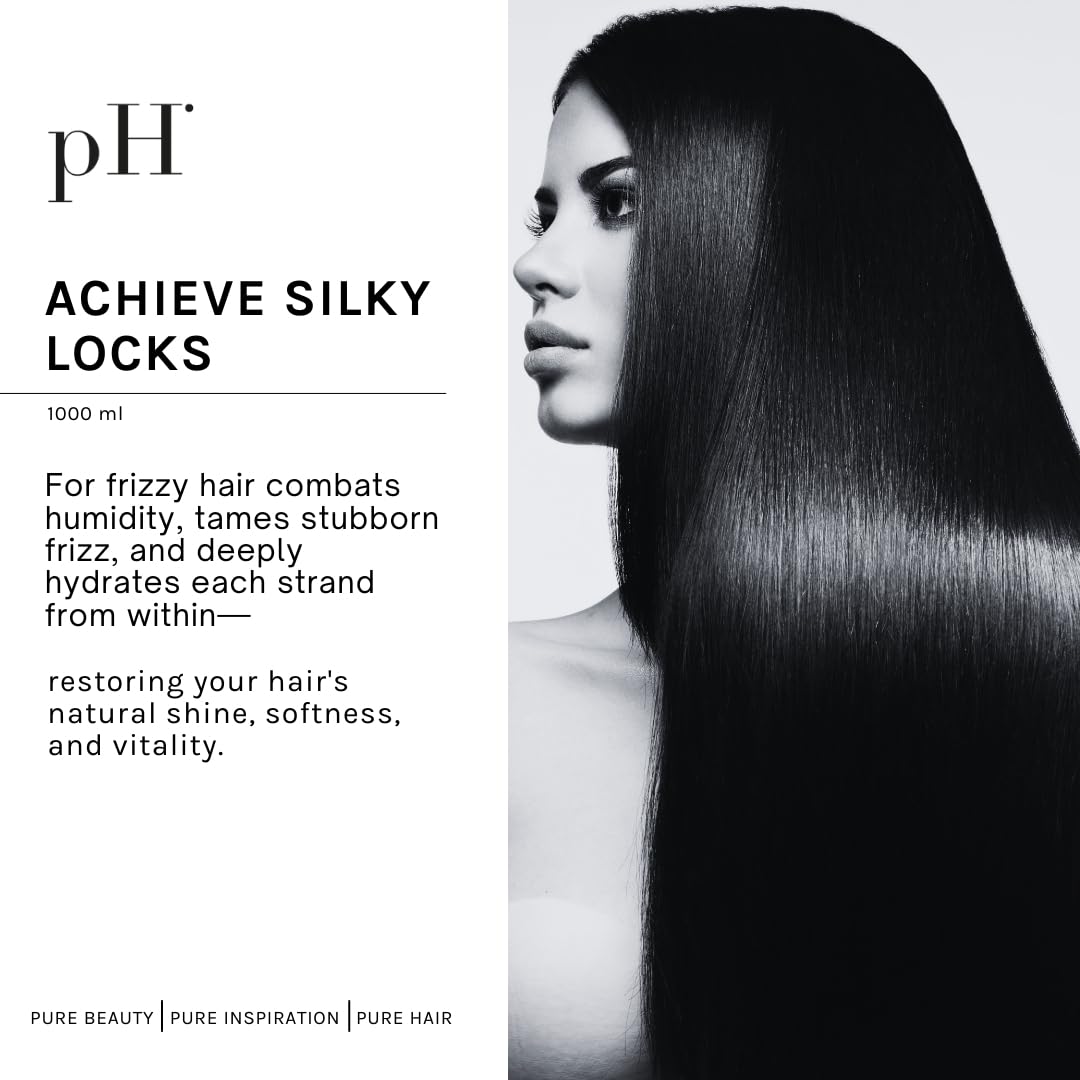 pH PURE HAIR Smooth Perfect Anti-Frizz Conditioner | Enriched with Monoi Oil Magnolia Extract | Intense Hydration Shine | Sulfate-Free, Safe for Color-Treated Hair | 33.8 Oz
