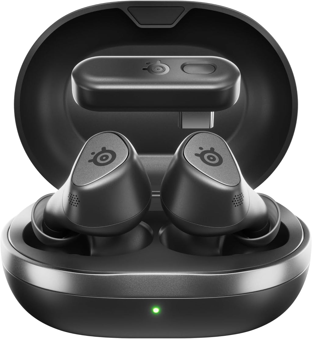 Arctis GameBuds for PlayStation/PC/Switch/Mobile ¡ª 2.4GHz + Bluetooth 5.3 Earbuds ¡ª Active Noise Cancelling ¡ª Mobile App Sound Presets ¡ª Water Resistant IP55 ¡ª 40H Battery with Qi Charging Case