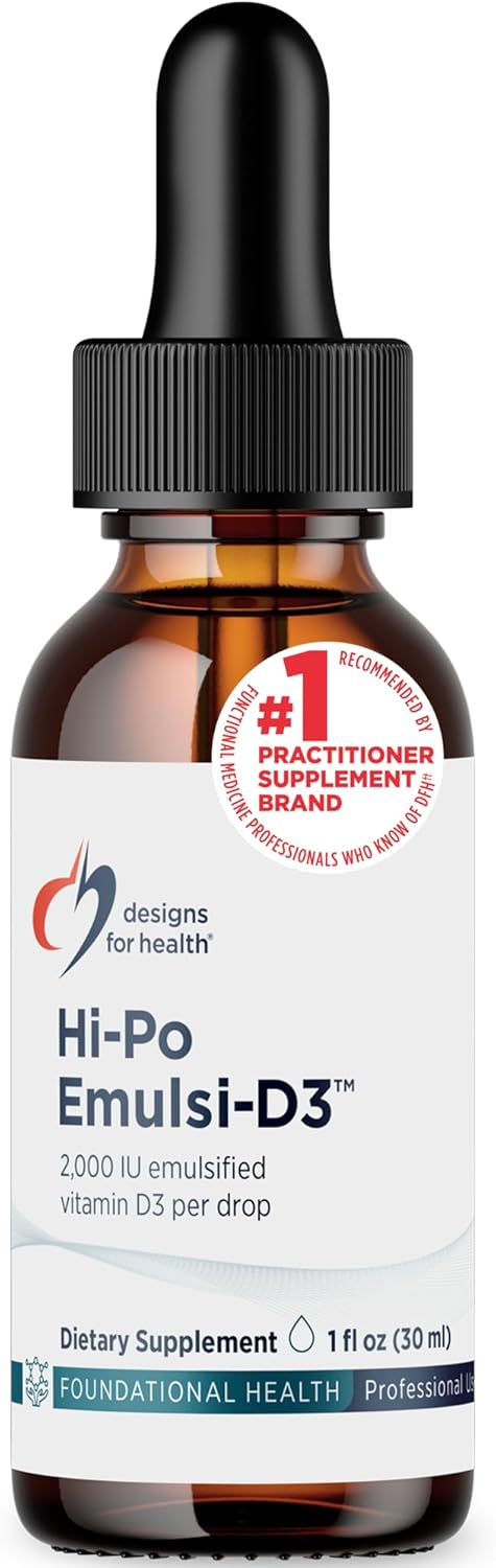 Design fo Healt Hi-P Emuls Vitami Drop Liqui Vitami 200 IU Highl Concentrate Vitami D Bon Healt Immun Suppor Supplemen 200 I Pe Dro (100 Serving  Ounce)