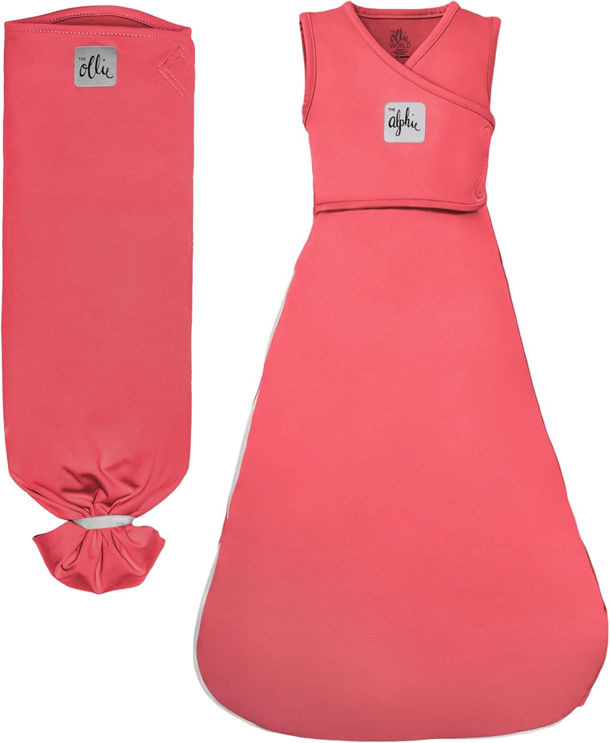 The Ollie Swaddle Alphie Sleep Pouch Baby Sleep Bundle – 3-Way Adjustable Newborn Swaddle Blanket and Wearable Sleep Sack | Moisture-Wicking, Buttery-Soft Fabric | Newborn to 14 Months (Sunset)
