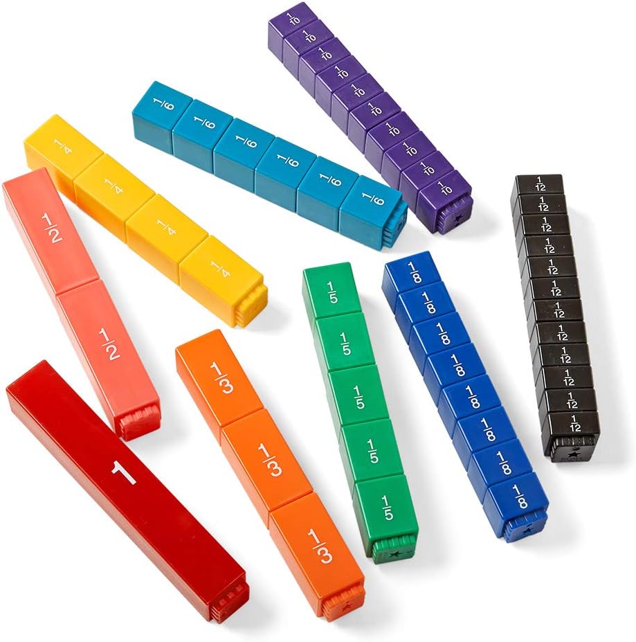 hand2min Rainbo Fractio Towe Cubes Fractio Equivalency Montessor Mat Block Material fo Kids Mat Manipulative 4t Grade Elementar Teache Mus Have (Se o 51)