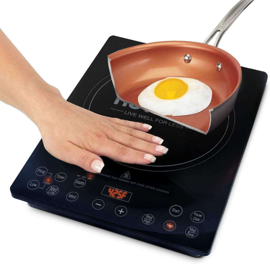 Pro Chef Induction Cooktop, NSF-Certified, Commercial-Grade, Portable, Powerful 1800W, Large 8¡± Heating Coil, 94 Temp Settings 100¡ãF - 575¡ãF in 5¡ãF, Shatter-Proof Ceramic Glass Surface