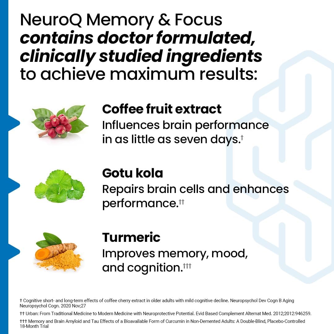 Neu Memory Focus - Boosts Cognitive Performance Brain Function - Neuroprotective Formula by Dr. Dale Bredesen - Gotu Kola Ginkgo Phosphatidylserine Propolis - 60 Capsules (Pack of 2)