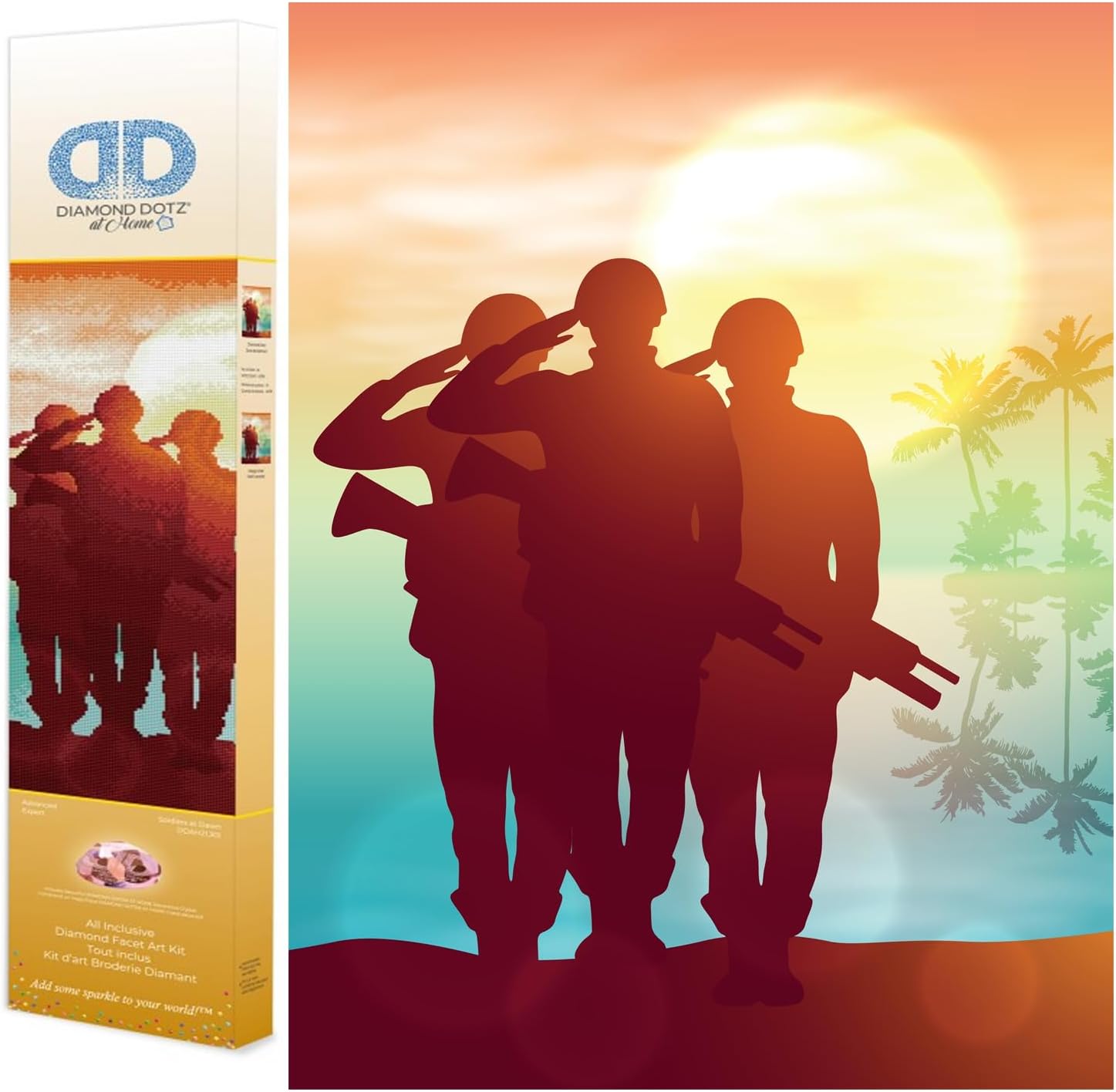DIAMON DOT a Hom Soldier a Daw Diamon Paintin Kit fo Adult Diamon Ar Kit Relaxin Creativ Craf Ki wit Dot Gem 24x24