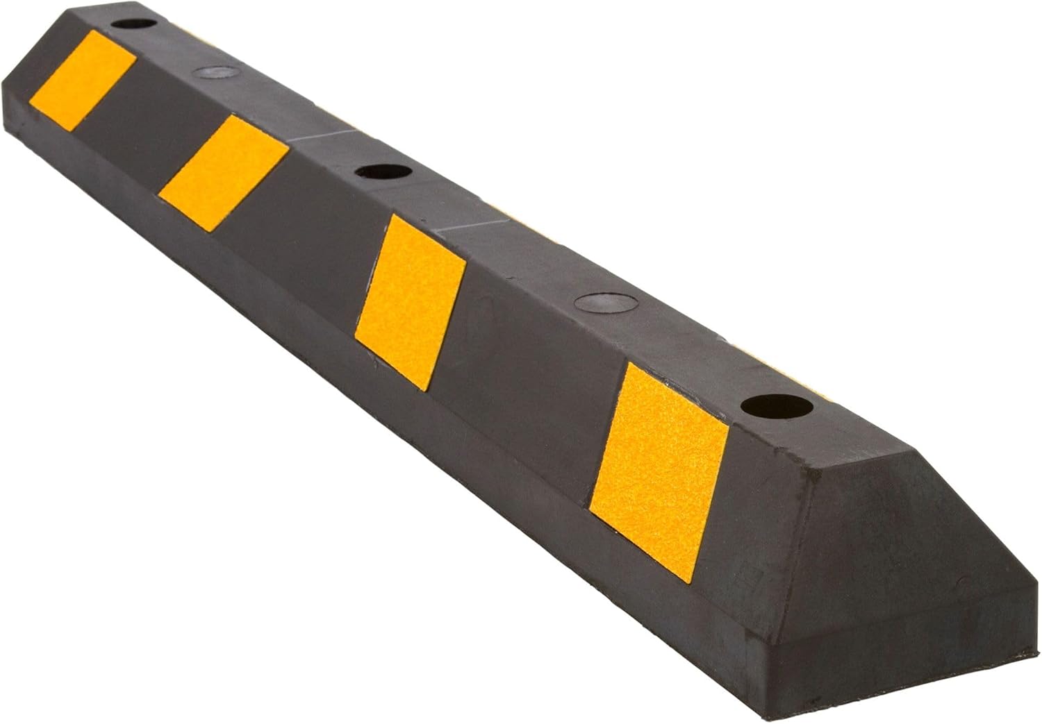 Guardian 4' Rubber Parking Curb with Mounting Holes Hi-Vis Yellow UV-Resistant for Paved, Gravel Parking Lot 4inch H