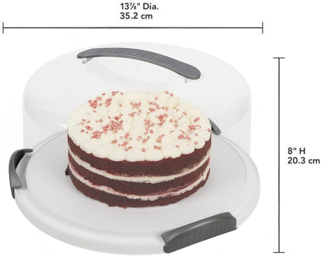 Extr Larg Cak Carrier/Storag Containe Wit Serve Hold u t 1 Inc 3-Laye Cake Plat Wit Lid/Holde Wit Lid/Cove Clea Dom Transport Pie o Othe Desserts