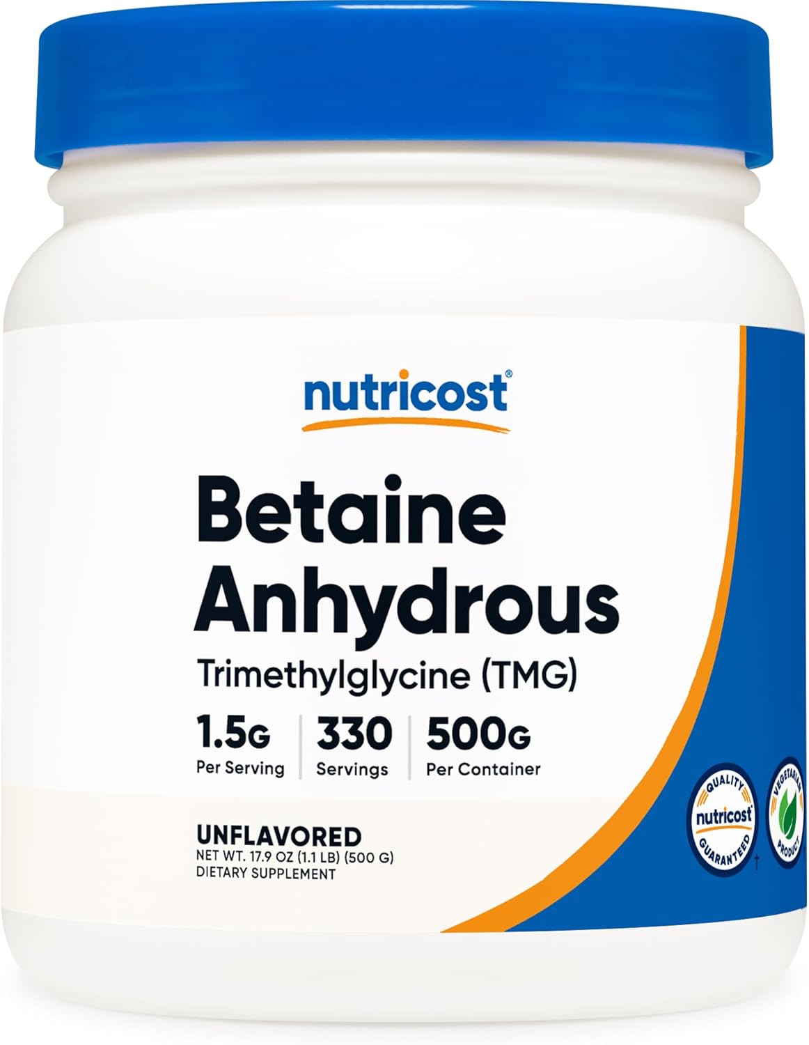 Nutricost Betaine Anhydrous Trimethylglycine (TMG) Powder 500G (3 Bottles)