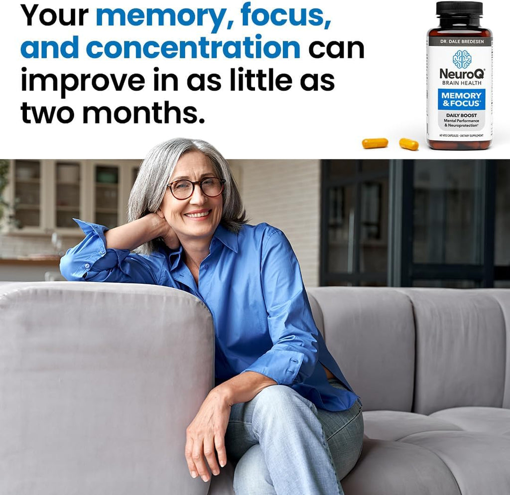 Neu Memory Focus - Boosts Cognitive Performance Brain Function - Neuroprotective Formula by Dr. Dale Bredesen - Gotu Kola Ginkgo Phosphatidylserine Propolis - 60 Capsules (Pack of 2)