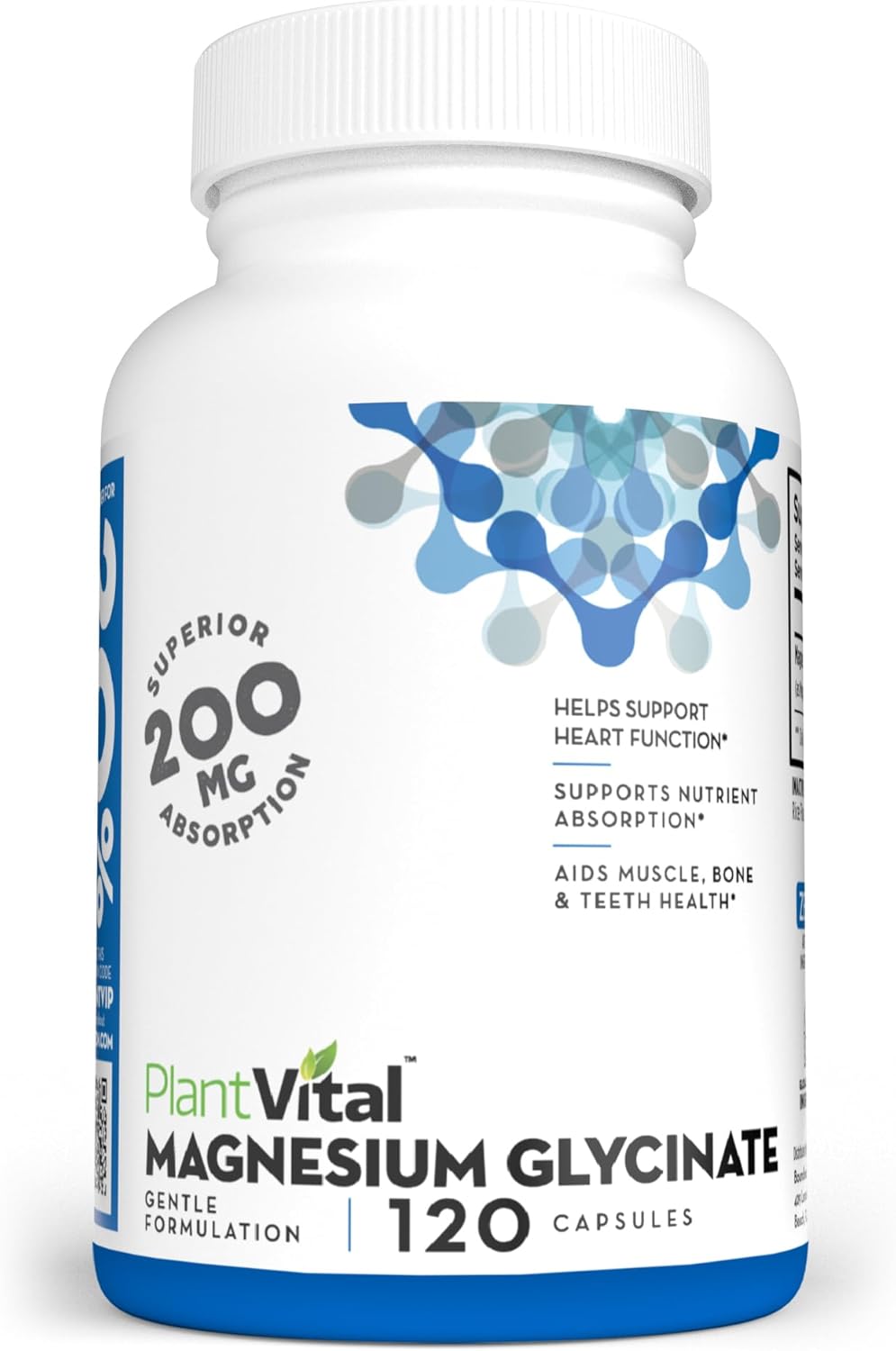 PlantVita Magnesiu Glycinat 200m 12 Capsule Hig Absorption Non-GMO Vegan Gluten-Fre Support Norma Sleep Muscl Nerv Function Norma Hear Bon Health Hel Feelin Cal Relax