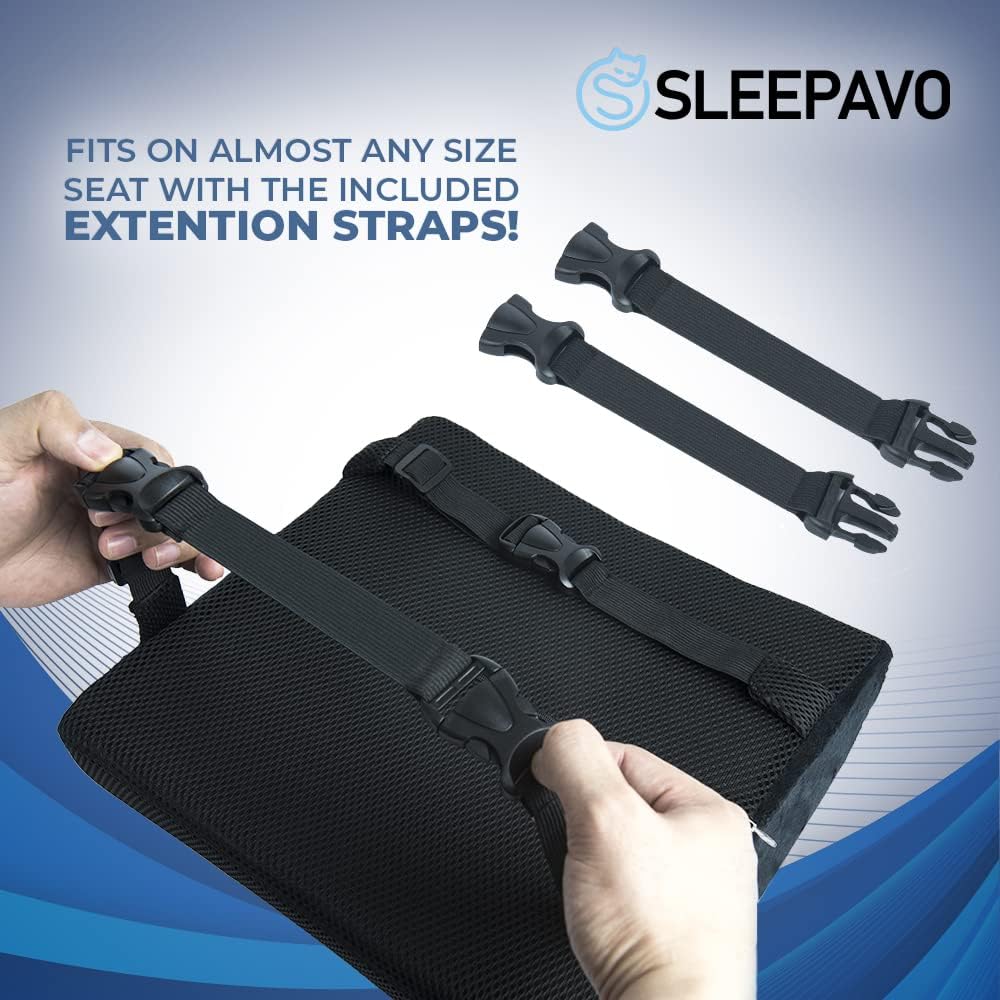 Sleepav Memor Foa Sea Cushio fo Offic Chair-Orthopedi Bac an But Pillo fo Sciatic Tailbon Coccy Hi Pai Relie fo Sitting Gaming Desk Car Airplane-Padde Lumba Suppor Pillow