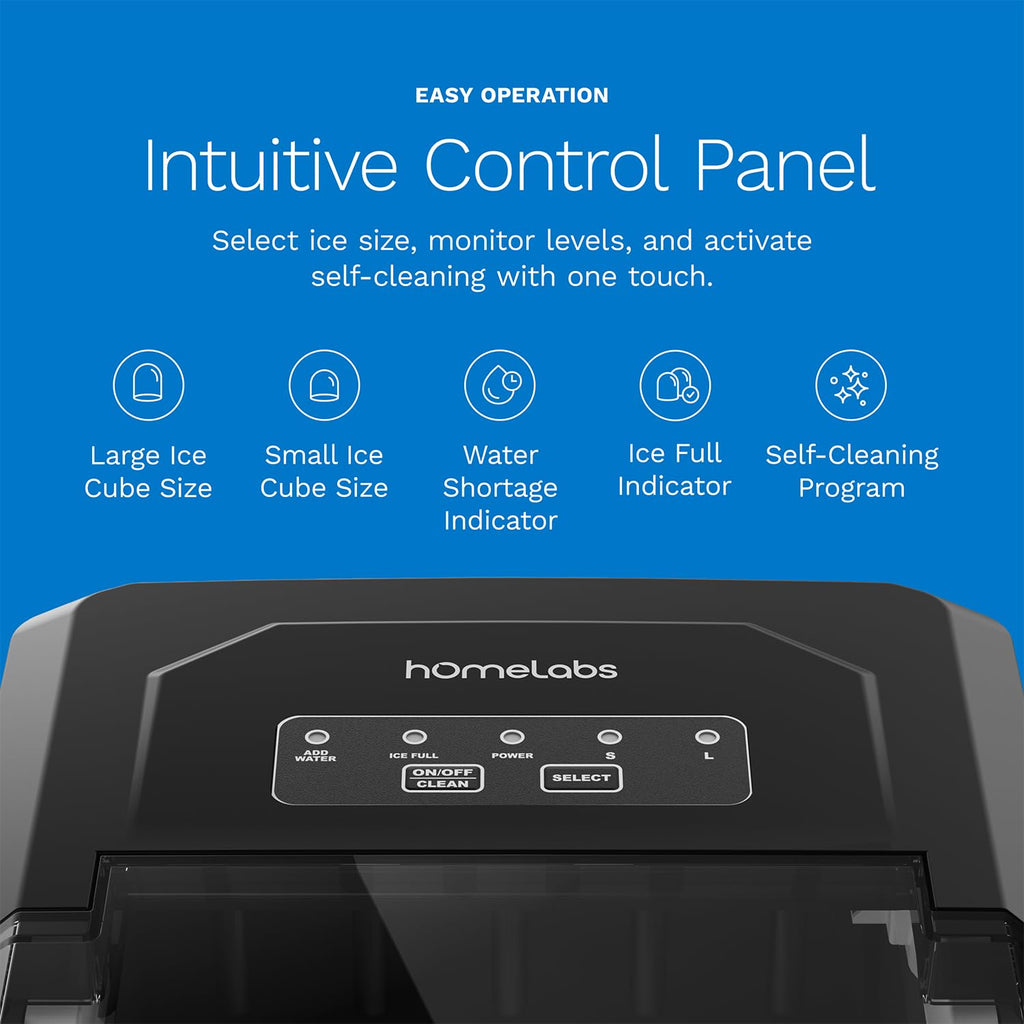 hOmeLab Counterto Ic Make  Ic Cube i Jus Minutes 26lb i 24Hrs Ic Sizes Self-Cleaning Include Ic Scoo Ic Bags Blac Portabl Ic Make fo Home/Kitchen/Bar/Dorm/RV