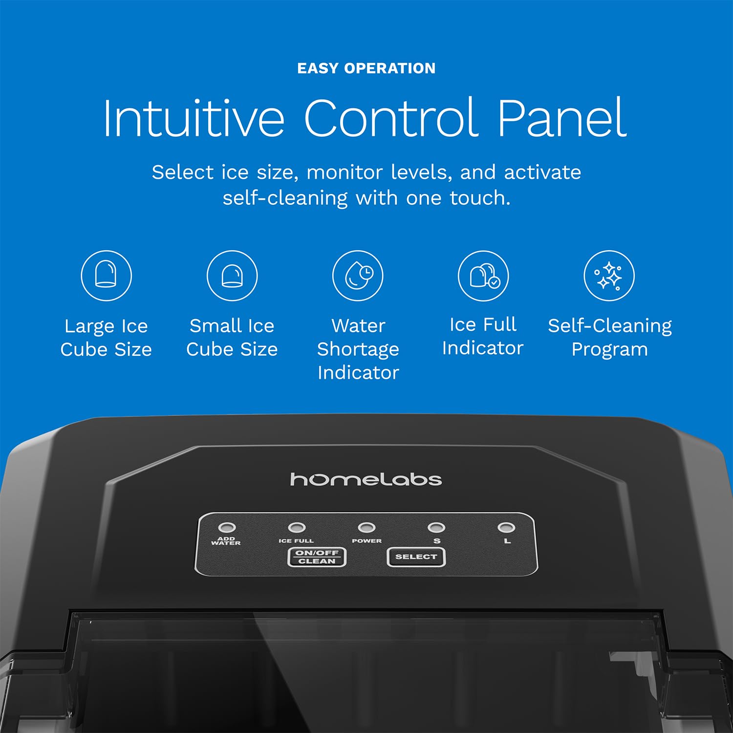 hOmeLab Counterto Ic Make  Ic Cube i Jus Minutes 26lb i 24Hrs Ic Sizes Self-Cleaning Include Ic Scoo Ic Bags Blac Portabl Ic Make fo Home/Kitchen/Bar/Dorm/RV